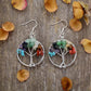 Vue d'ensemble des boucles d'oreilles arbre de vie et chakras