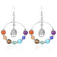 Boucles d'oreilles arbre de vie avec pierres colorées