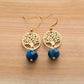 Boucles d'oreilles avec arbre de vie et apatite bleue