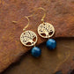 Boucles d'oreilles élégantes avec pierres et motifs