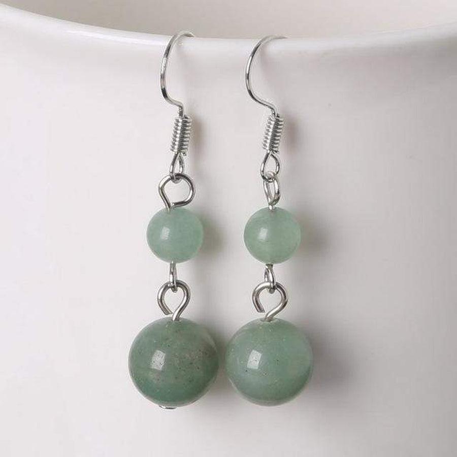 Boucles d'oreilles en améthyste, vue de face