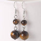 Boucles d'oreilles améthyste, perles rondes et support argent