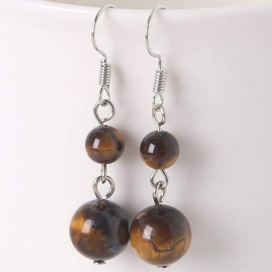 Boucles d'oreilles améthyste, perles rondes et support argent