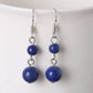 Boucles d'oreilles améthyste, perles de tailles différentes