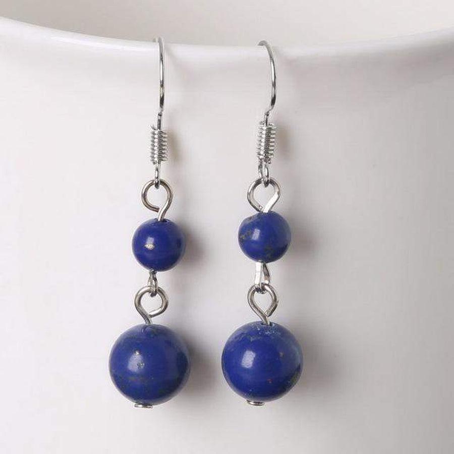 Boucles d'oreilles améthyste, perles de tailles différentes