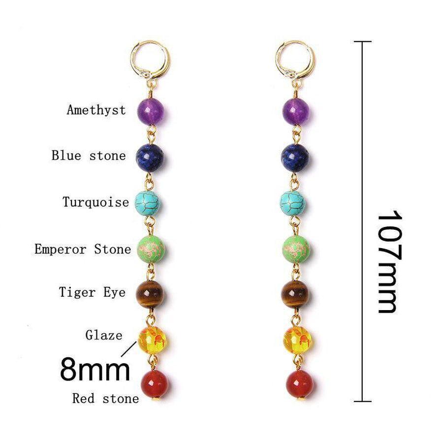 Vue rapprochée des pierres colorées sur les boucles d'oreilles