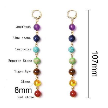 Vue rapprochée des pierres colorées sur les boucles d'oreilles