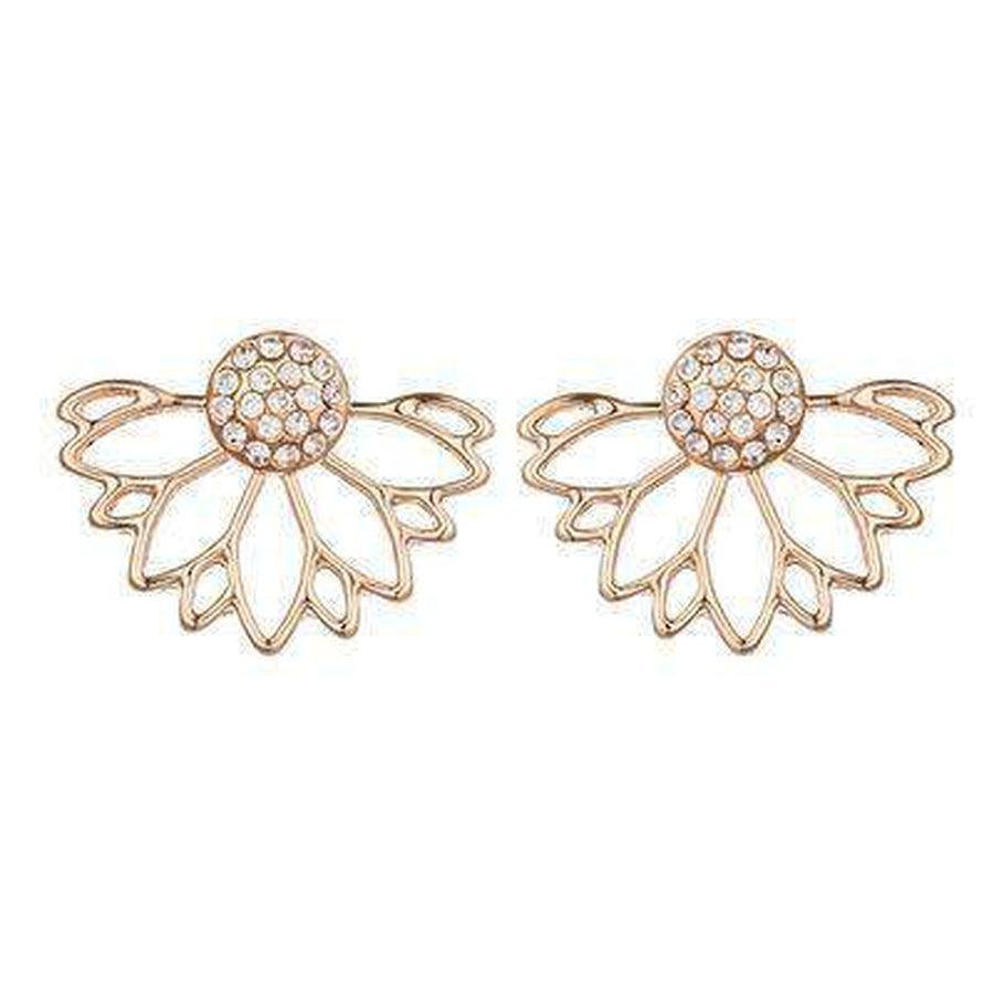 Vue en perspective des boucles d'oreilles lotus