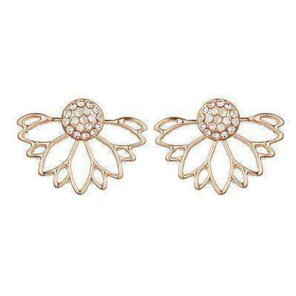 Vue en perspective des boucles d'oreilles lotus