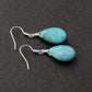 Boucles d'oreilles en forme de goutte, pierre verte