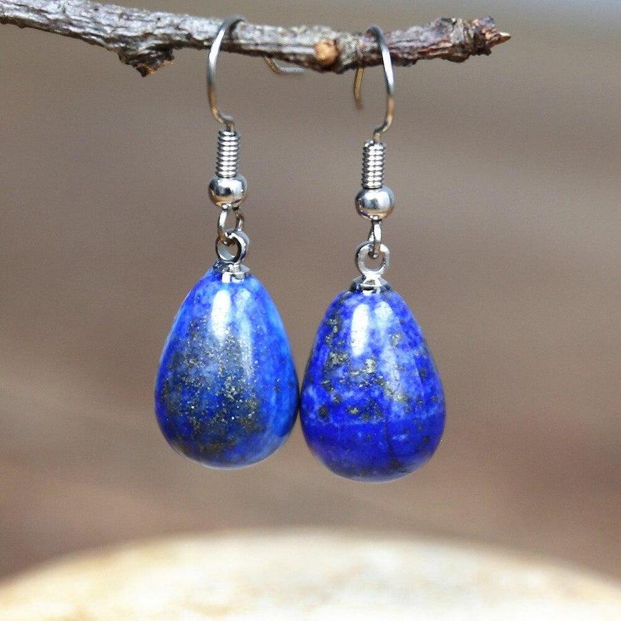 Ensemble de boucles goutte d'eau en Lapis Lazuli