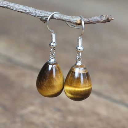 Ensemble des boucles d'oreilles avec pierre Œil de tigre