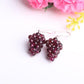 Boucles d'oreilles grappe de raisin avec perles grenat