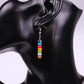 Vue latérale des boucles d'oreilles montrant les couleurs vives