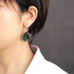 Vue latérale des boucles d'oreilles en labradorite, détails fins