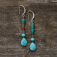 Boucles d'oreilles turquoise montrées en perspective