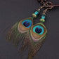 Ensemble de boucles d'oreilles avec plumes de paon vibrantes