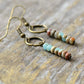 Boucles d'oreilles jaspe royal, vue de côté