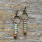 Gros plan sur pierre jaspe royal, boucles pendantes
