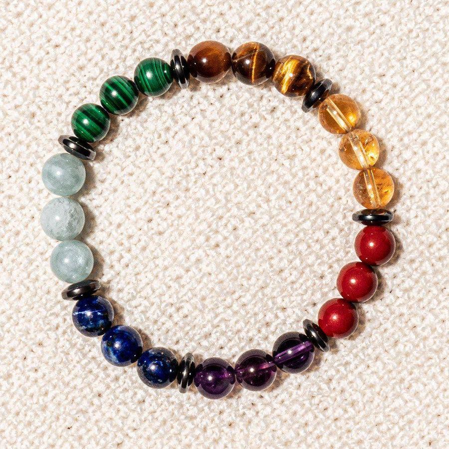 Détail des pierres du bracelet 7 chakras premium