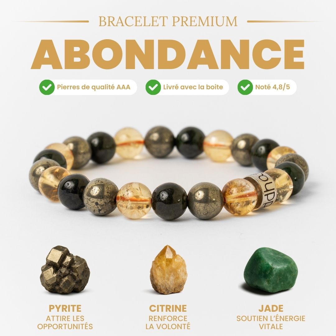 Bracelet en pierres naturelles avec perles de citrine, pyrite et jade