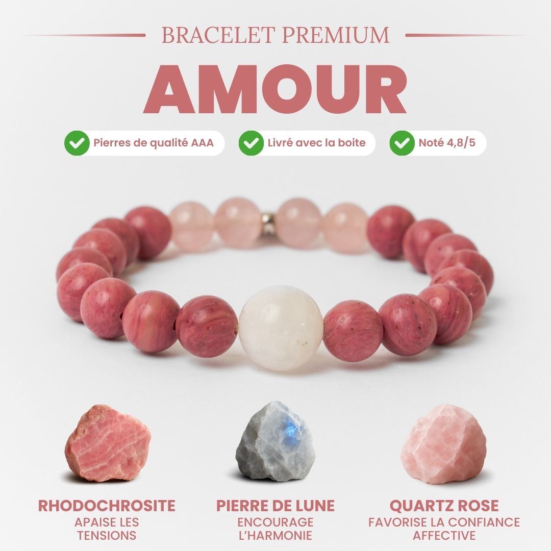 Bracelet en pierres naturelles avec perles de 8 mm et argent