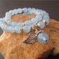 Bracelet apaisant en calcédoine et argent tibétain