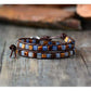 Pierres d'agate carrées montées sur bracelet artisanal