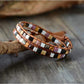 Zoom sur la texture des pierres d'agate du bracelet
