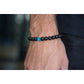 Vue latérale du bracelet anti-stress en pierres naturelles