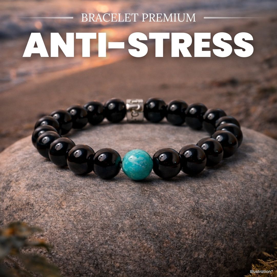 Vue latérale du bracelet avec pierres naturelles