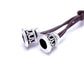 Vue latérale du bracelet tibétain en argent poli