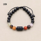 Bracelet en agate noire et pierres colorées pour signe astrologique