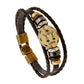 Bracelet en cuir avec éléments en hématite et laiton