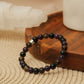 Vue latérale du bracelet avec perle en argent