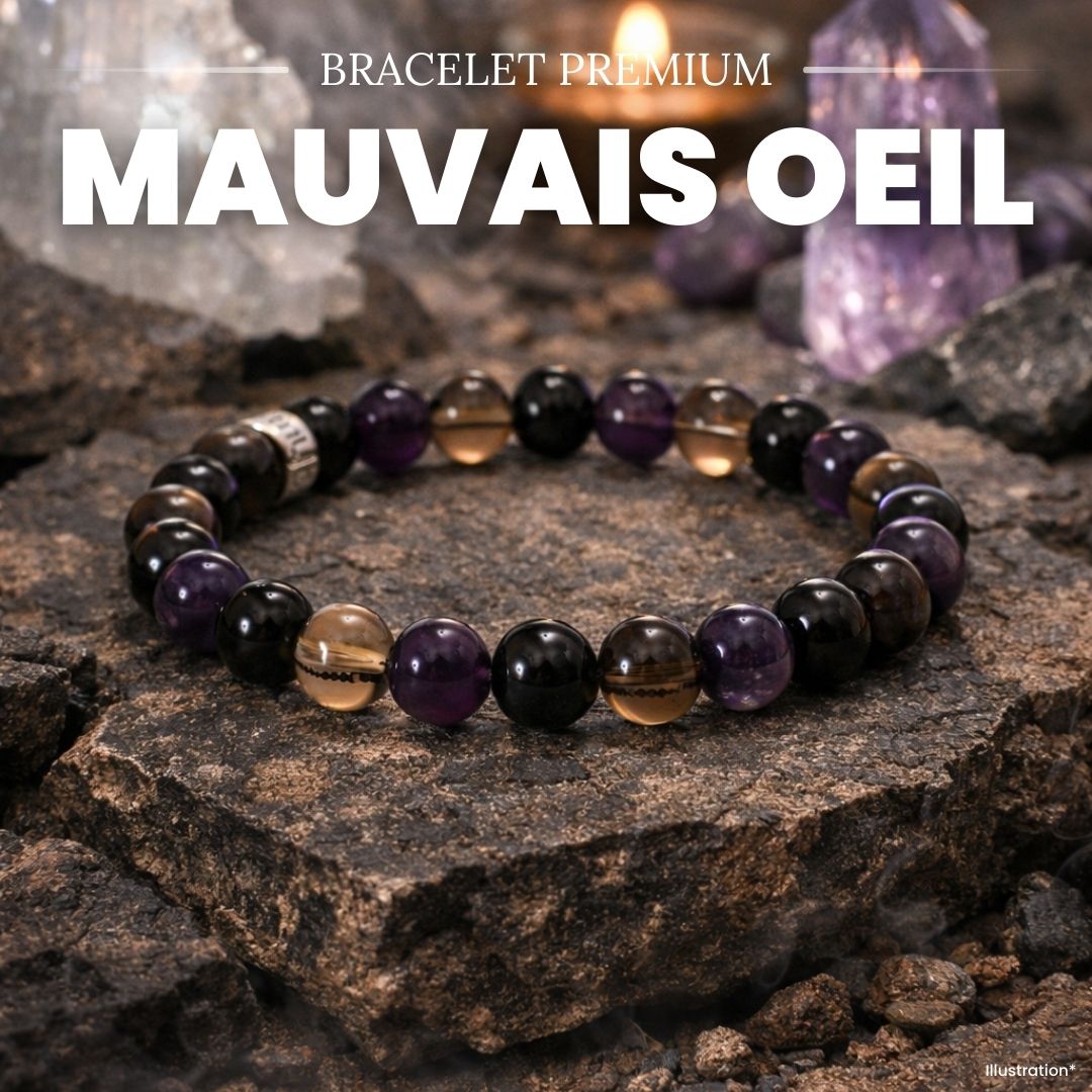 Bracelet énergétique avec pierres naturelles et perle argentée