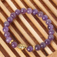 Bracelet en améthyste avec perles de 8mm et tête de Bouddha