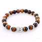 Bracelet en Œil de Tigre avec tête de Bouddha