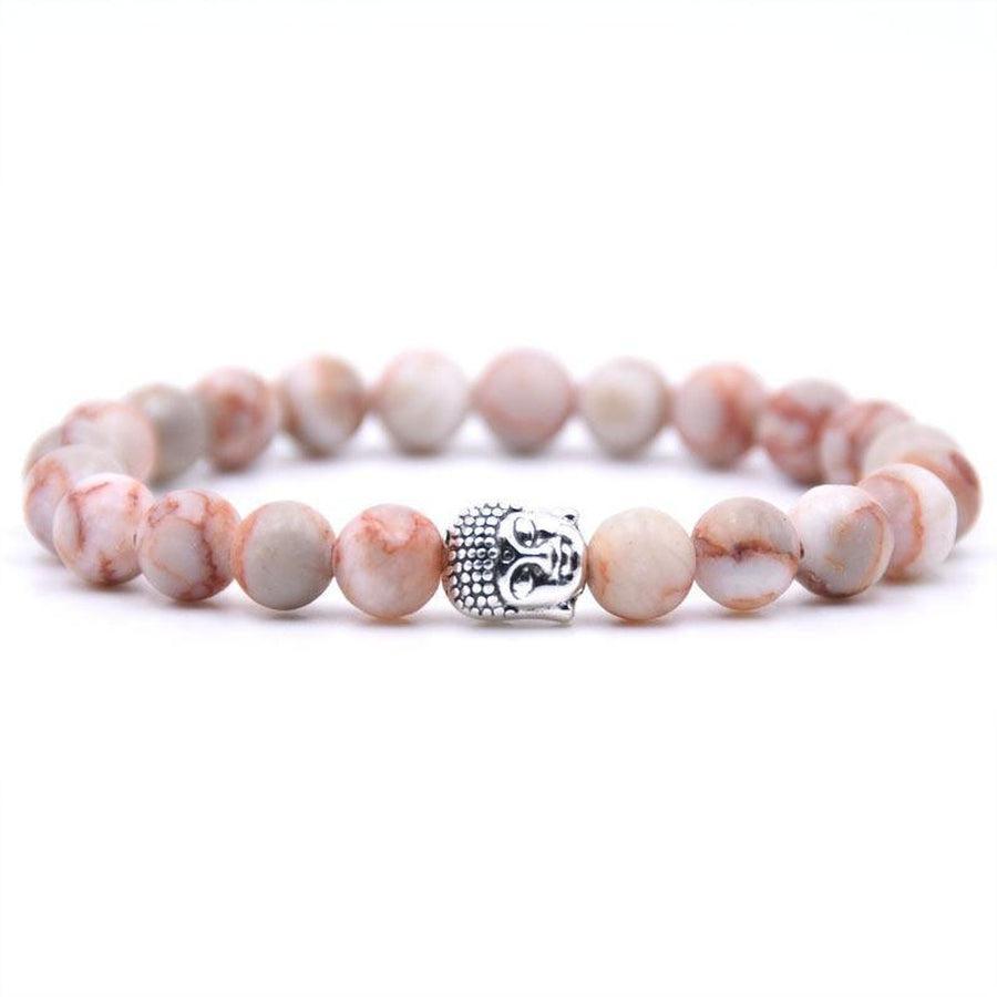 Bracelet en pierres naturelles, motif Bouddha central
