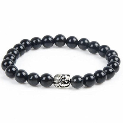 Bracelet en pierres semi-précieuses avec symbole porte-chance