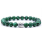 Bracelet en pierres polies, orné d'une tête de Bouddha