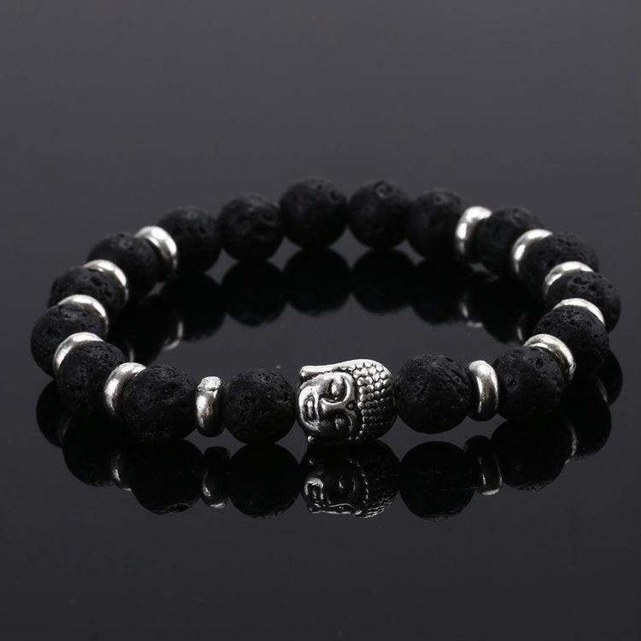 Bracelet en pierres naturelles avec détails argentés