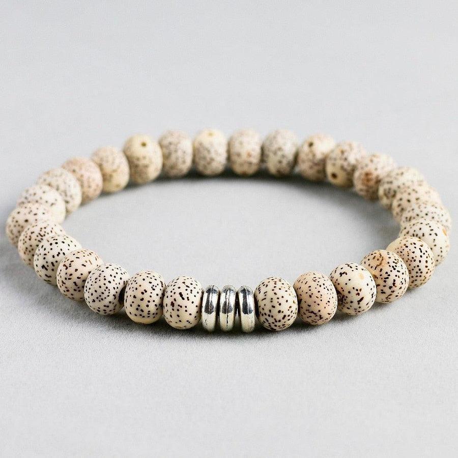 Bracelet bouddhiste en graines de Bodhi, vue complète