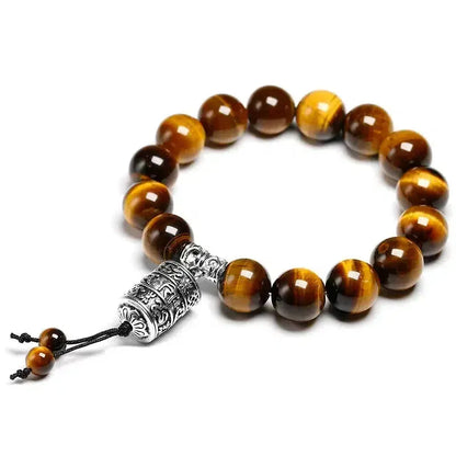 Bracelet tibétain complet, perles de 12 mm et fermoir à bascule