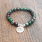 Bracelet complet en agates indiennes avec charm lotus