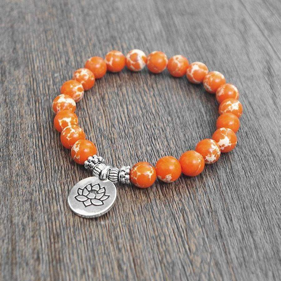 Bracelet élégant en calcite orange et cuivre