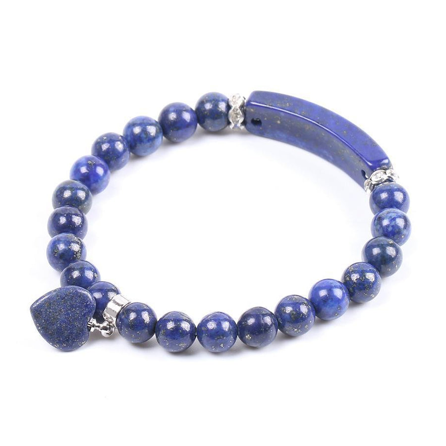 Bracelet en Lapis Lazuli avec pendentif cœur