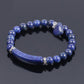 Bracelet avec perles rondes et petit cœur en pendentif