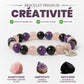 Bracelet en pierres naturelles avec quartz rose et améthyste
