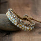 Bracelet d'amitié en amazonite avec cordon bicolore